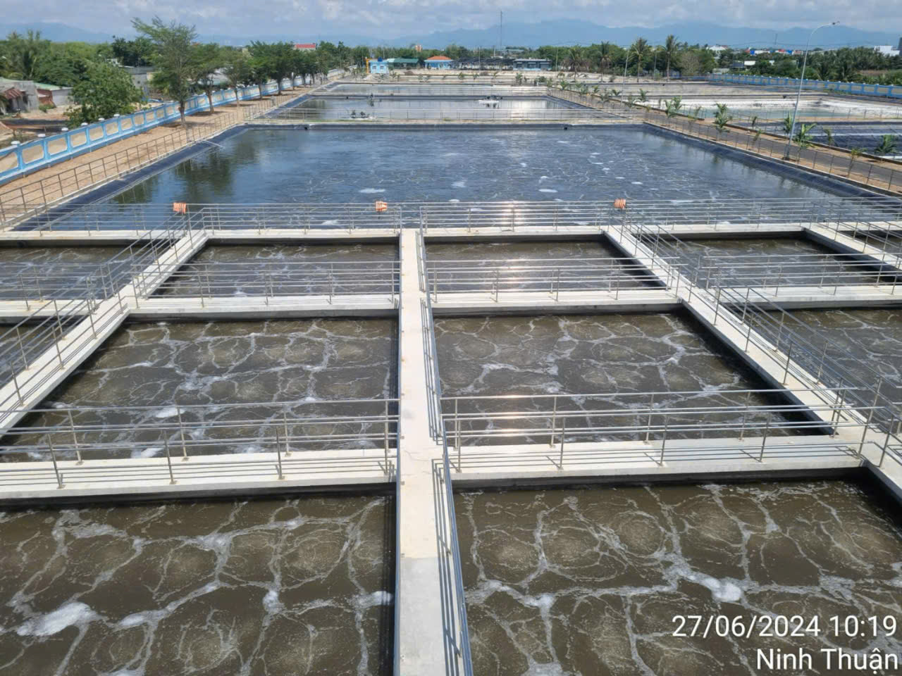 Toàn cảnh cụm bể sinh học sau cải tạo nâng công suất